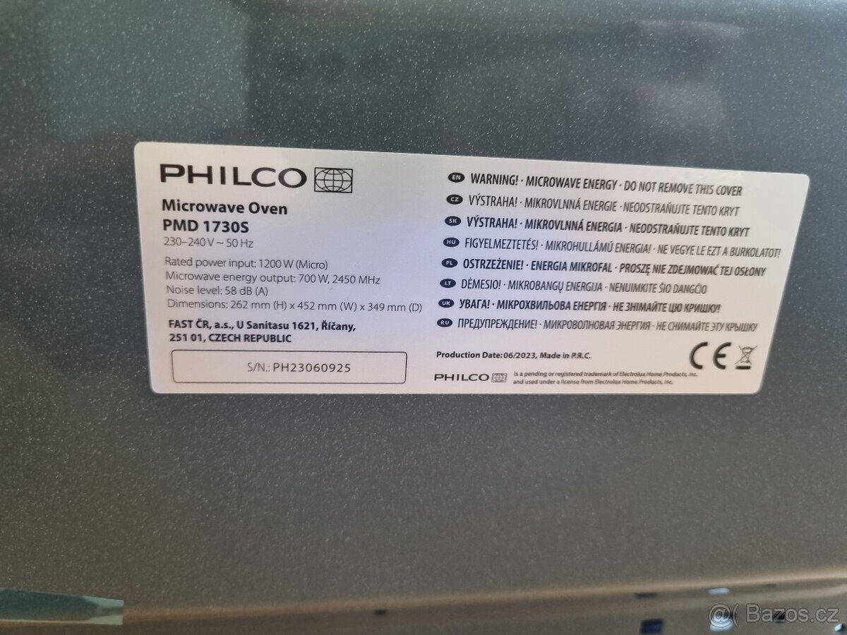Mikrovlnná trouba PHILCO PMD 1730S - 2