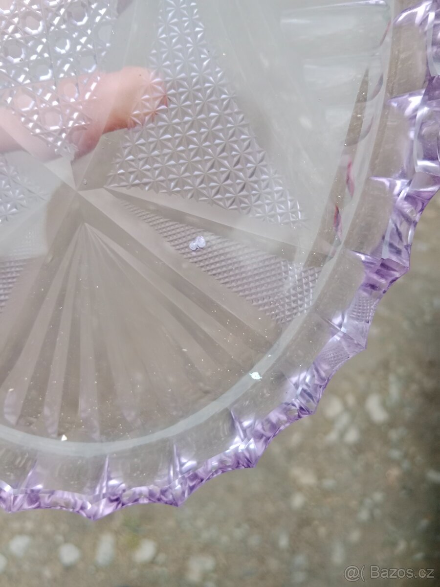 Fialový skleněný tác - 2