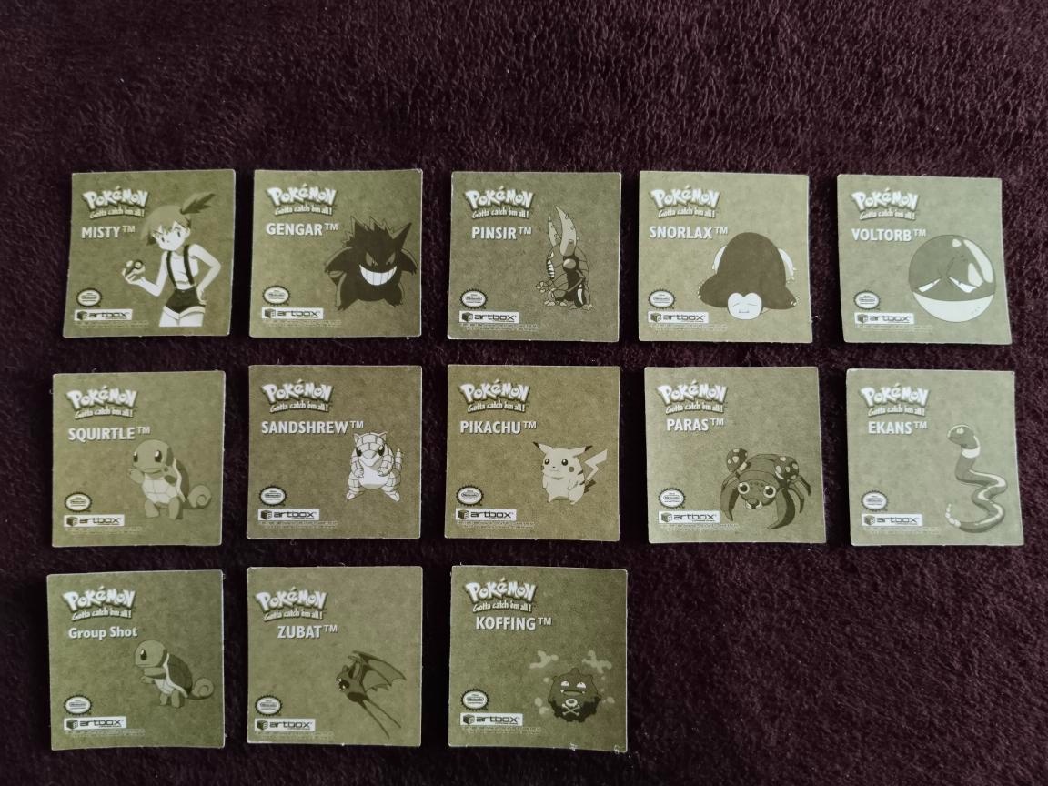 Pokémon Artbox série 1 - zlaté samolepky(R01-R18) - 2