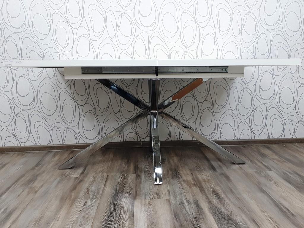 Krásný rozkládací stůl 160-200x90cm, bílý+chrom, TOP stav - 2