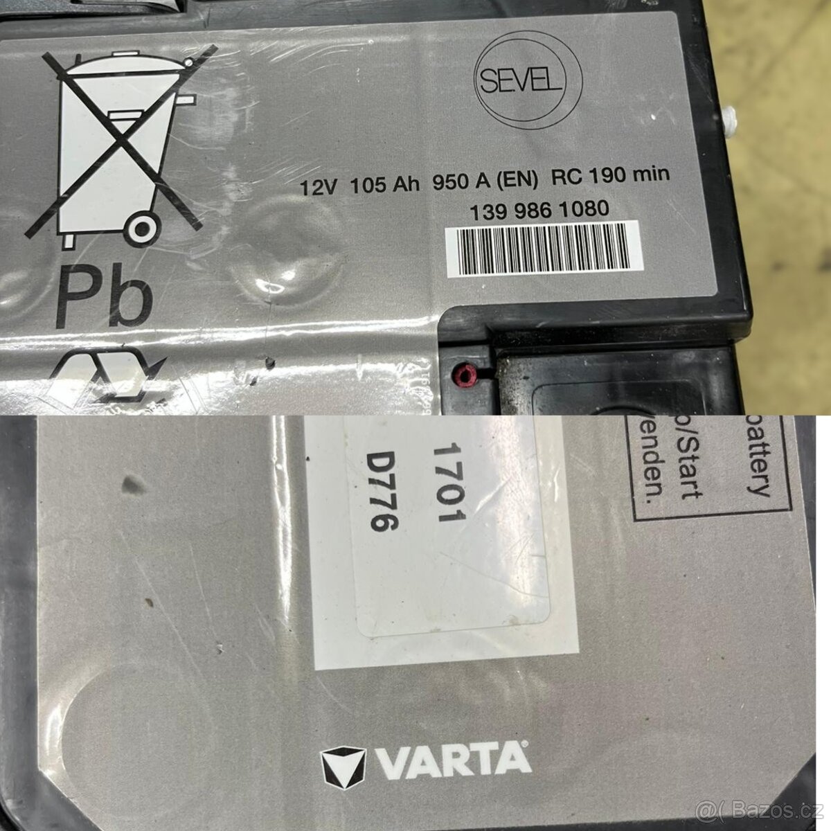 Autobaterie 105Ah AGM , Start-Stop , Orig. VARTA - 2
