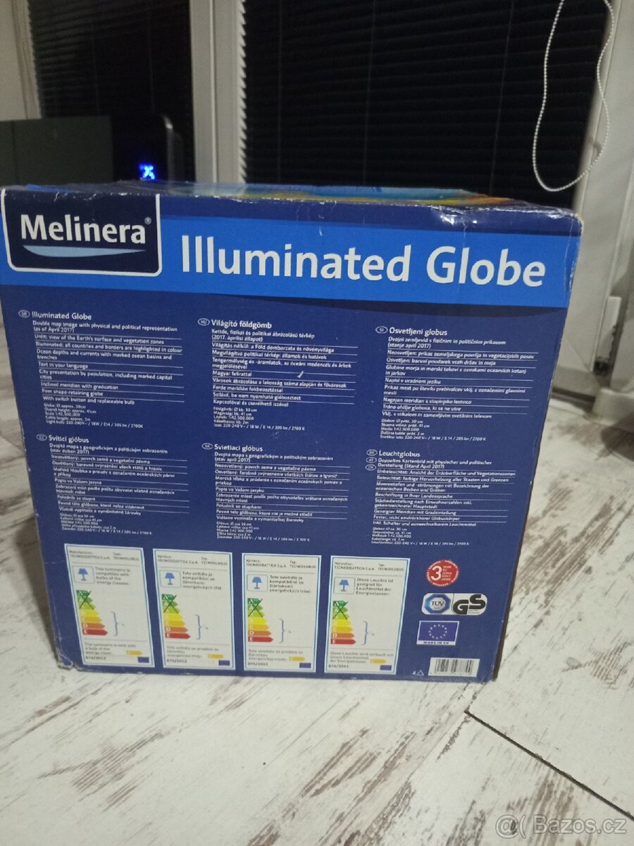 Svítící glóbus lampička, nový - 2