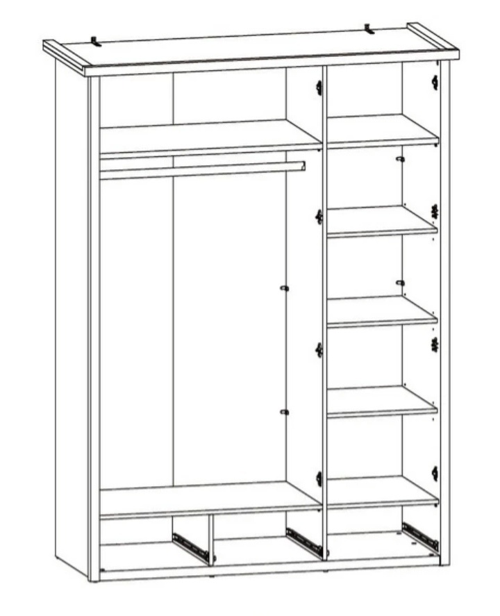 Šatní skříň Luca, 3-dveřová - 2