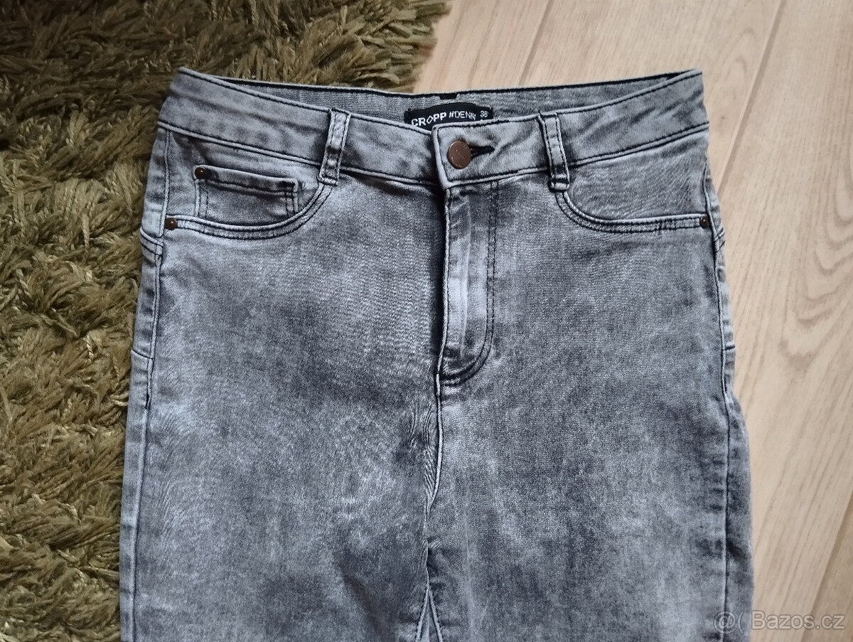 Džíny šedé vel.38 / M CROPP N.O.V.É. elastické - 2