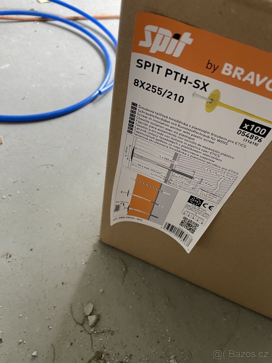 | Talířová hmoždinka s plastovým šroubem - 8x255 mm - 2