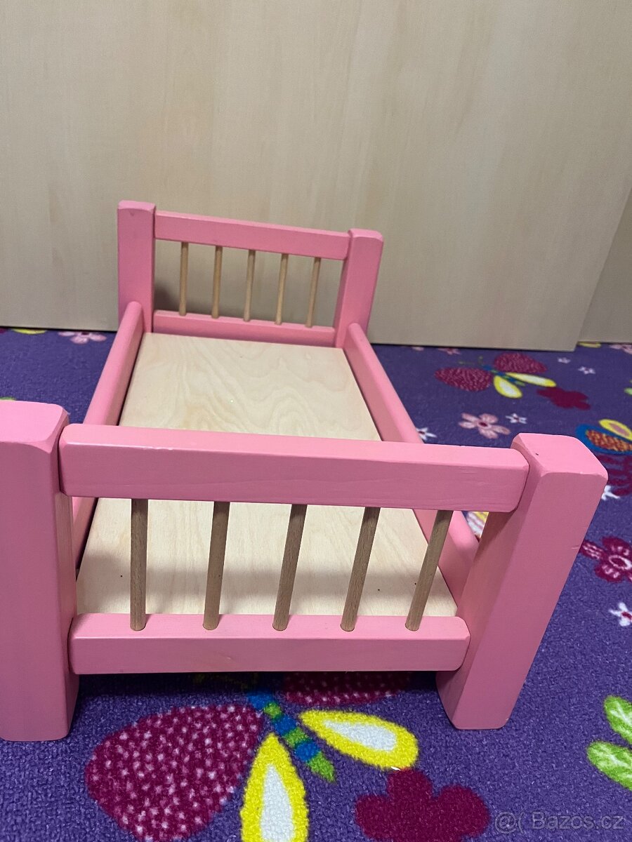 Dřevěná postýlka pro panenky - 2