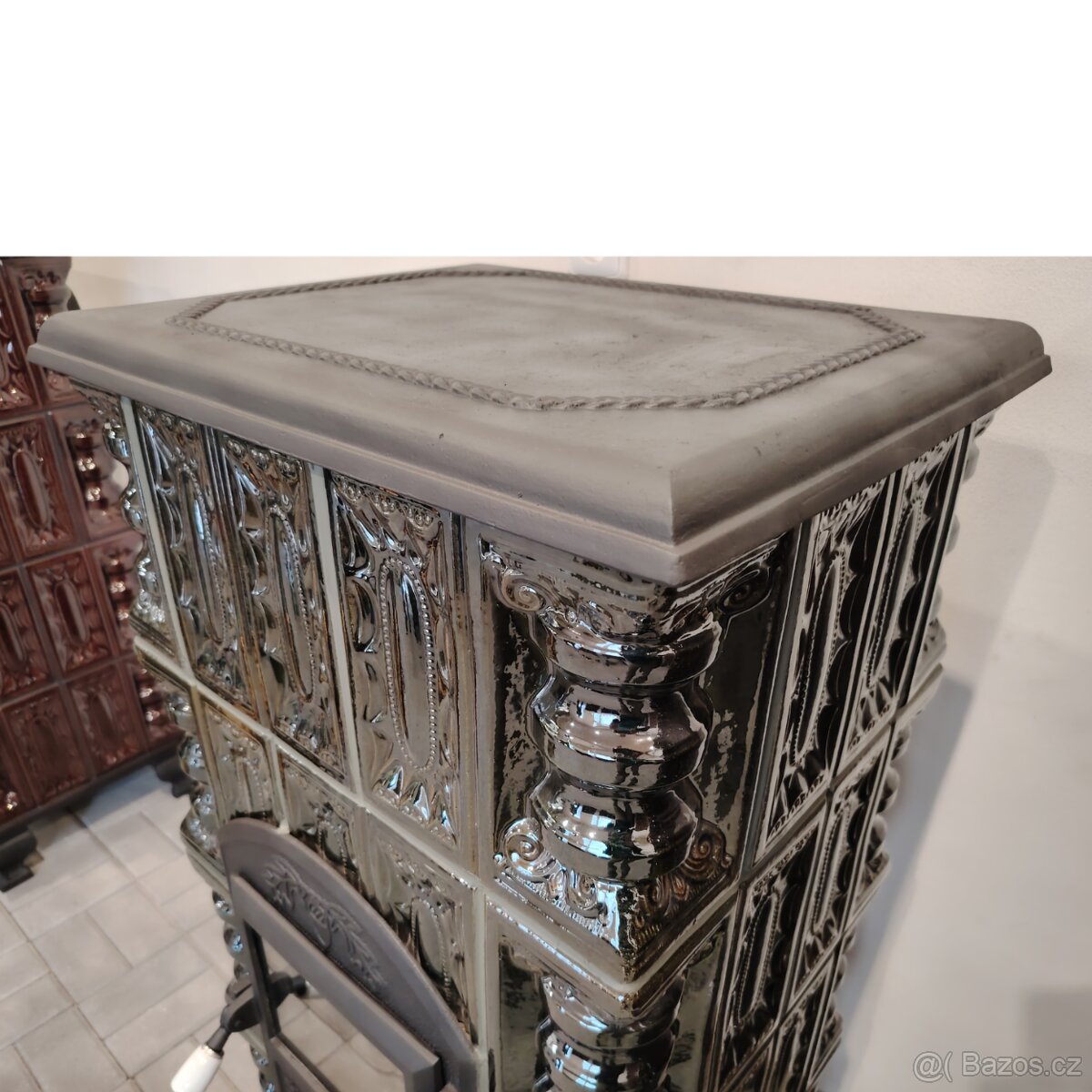 Kachlová kamna krbová Irina 4 zelené - 2