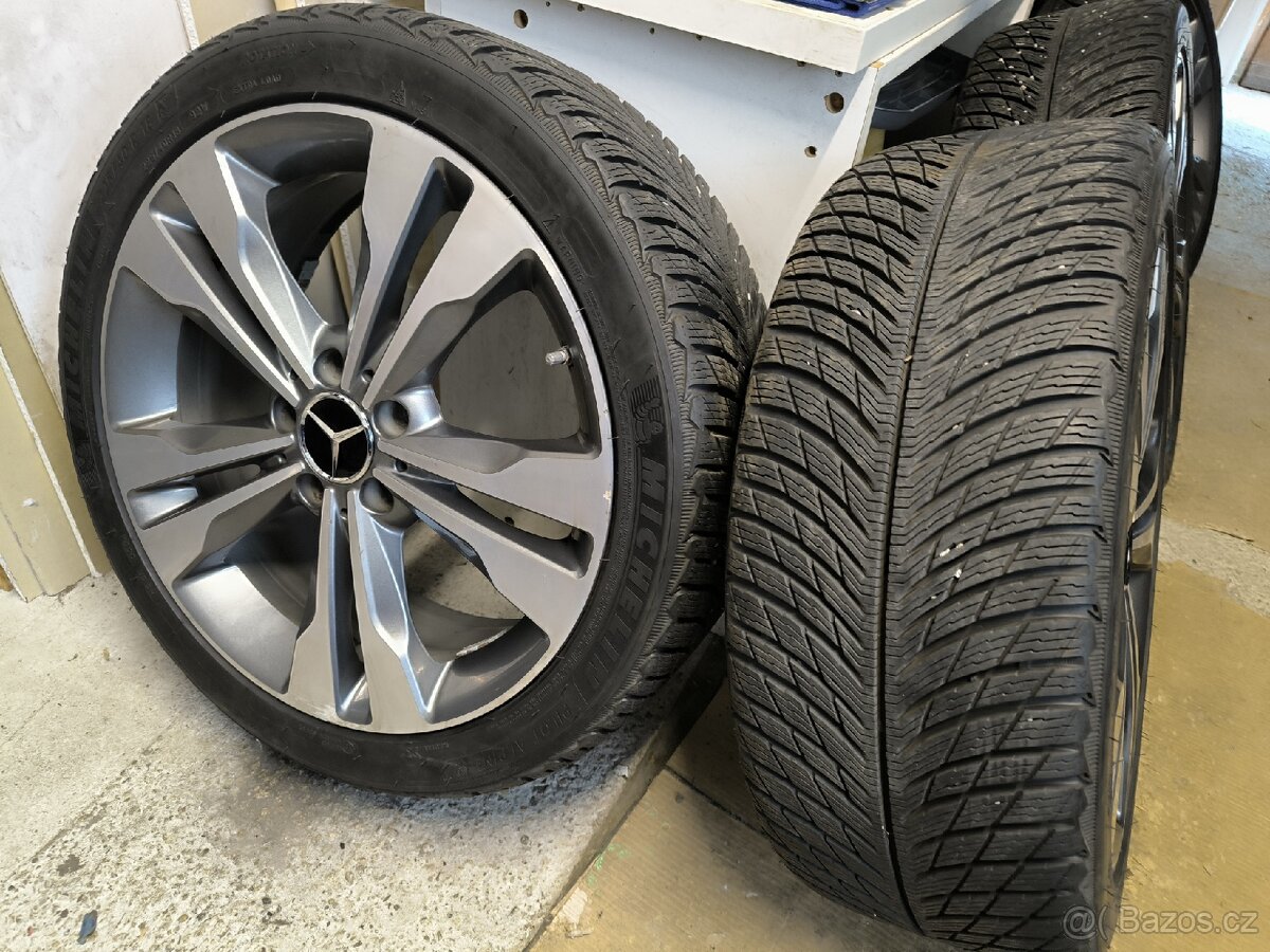 ALU kola Mercedes C 5x112 r18 Originál,zim.pneu98%+TPMS - 2