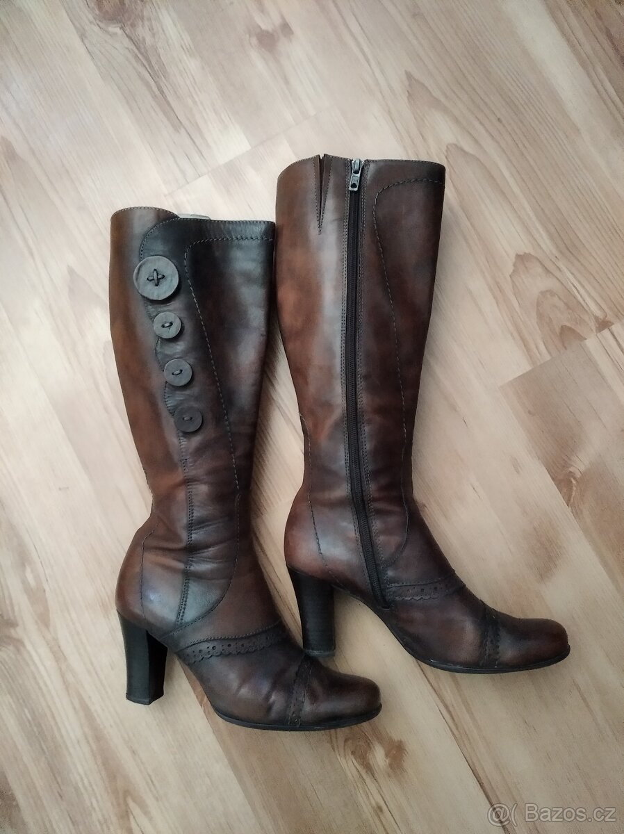 Kožené kozačky vel 38 ANTISHOK - 2