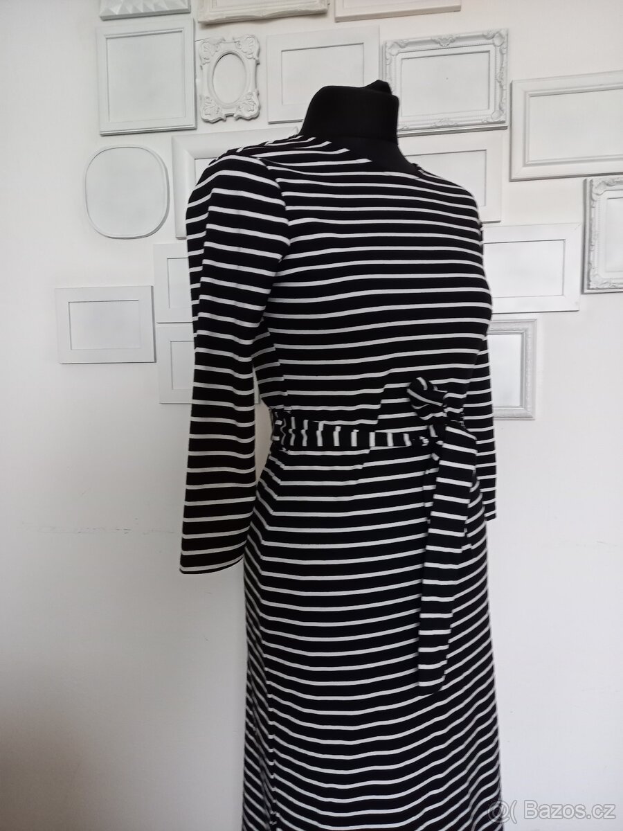 Maxi černé pruhované šaty - 2