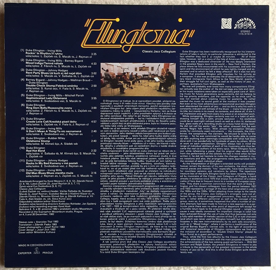 CLASSIC JAZZ COLLEGIUM - Ellingtonia - 1983 - 2