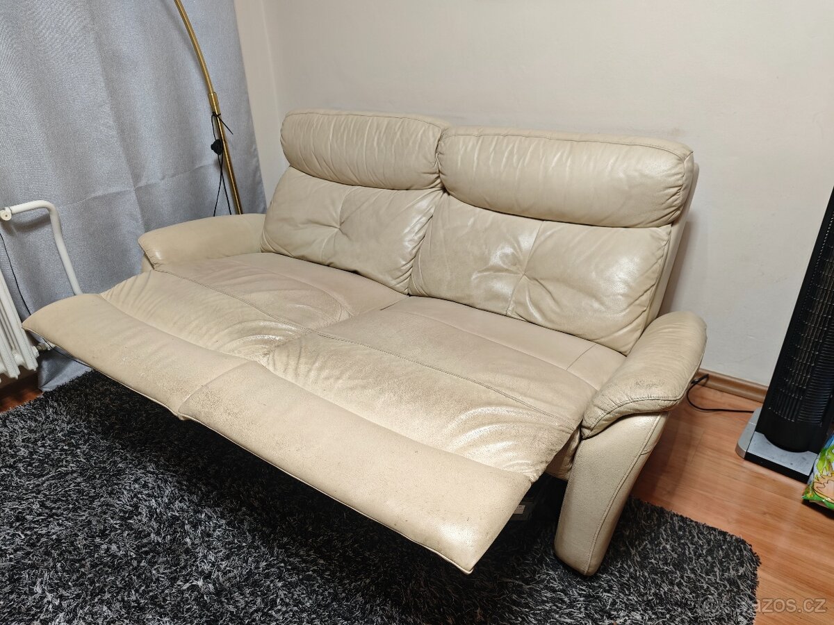 Kožená polohovací sedačka - 2