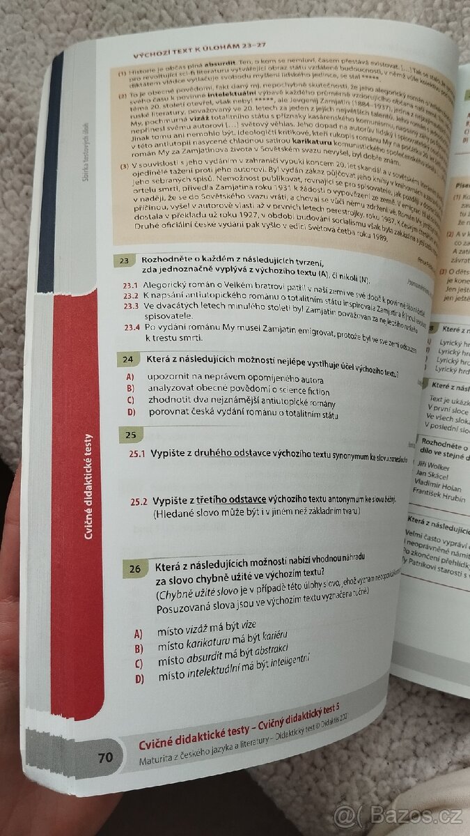 Maturita z českého jazyka a literatury - didaktické testy - 2