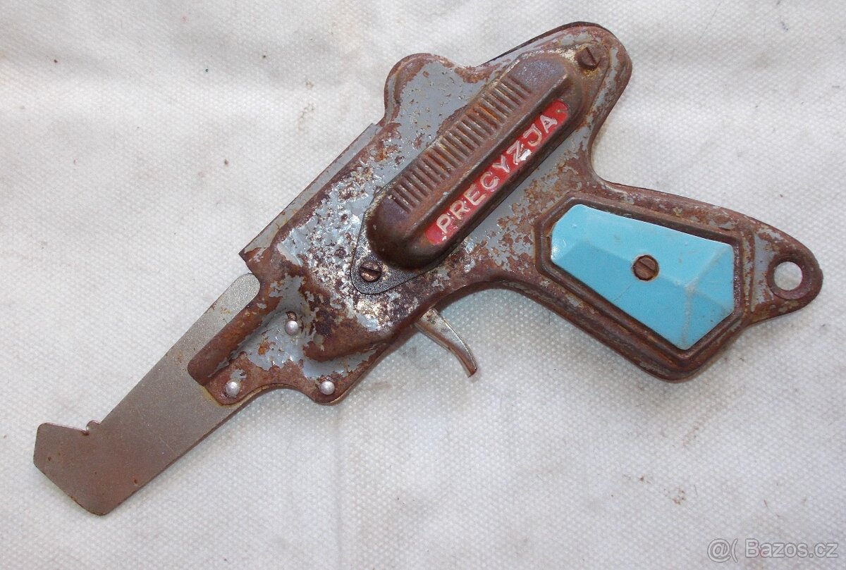 Dětská pistole, plechová hračka. - 2