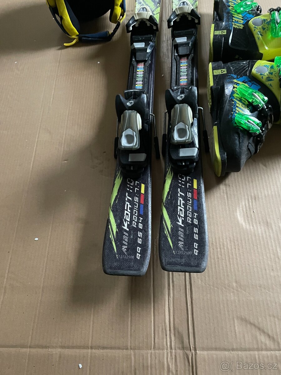 Dětské lyže 110 cm + lyžáky 34-35 +helma + brýle - 2