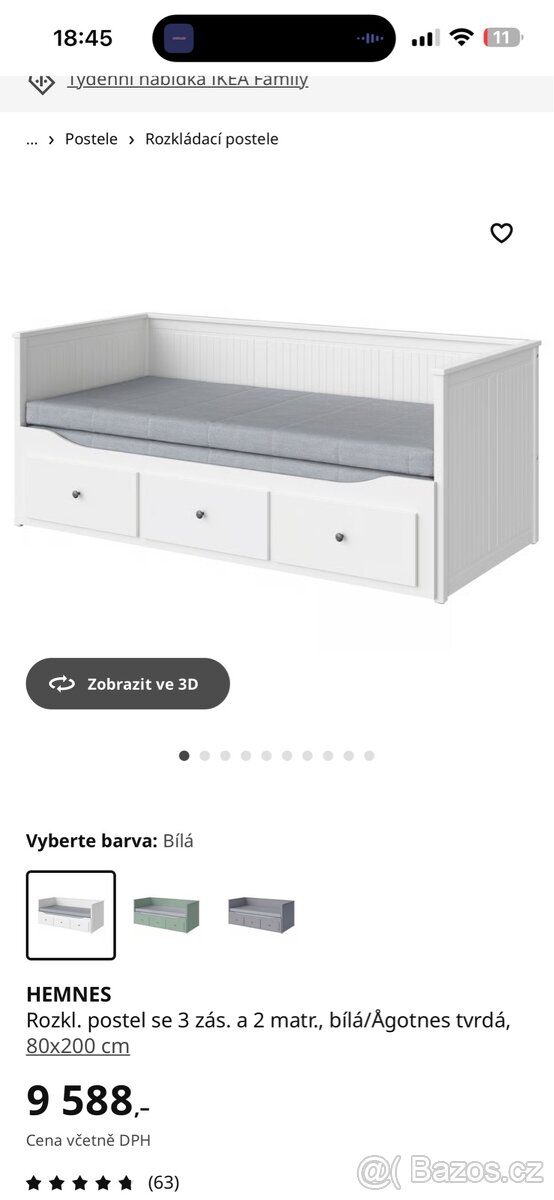 Postel hemnes (matrace zdarma) - 2