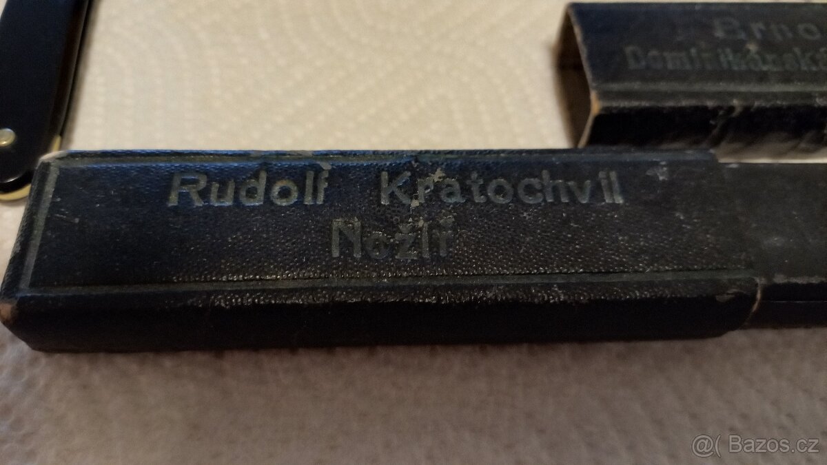 Starožitná břitva včetně pouzdra a brousku - 2