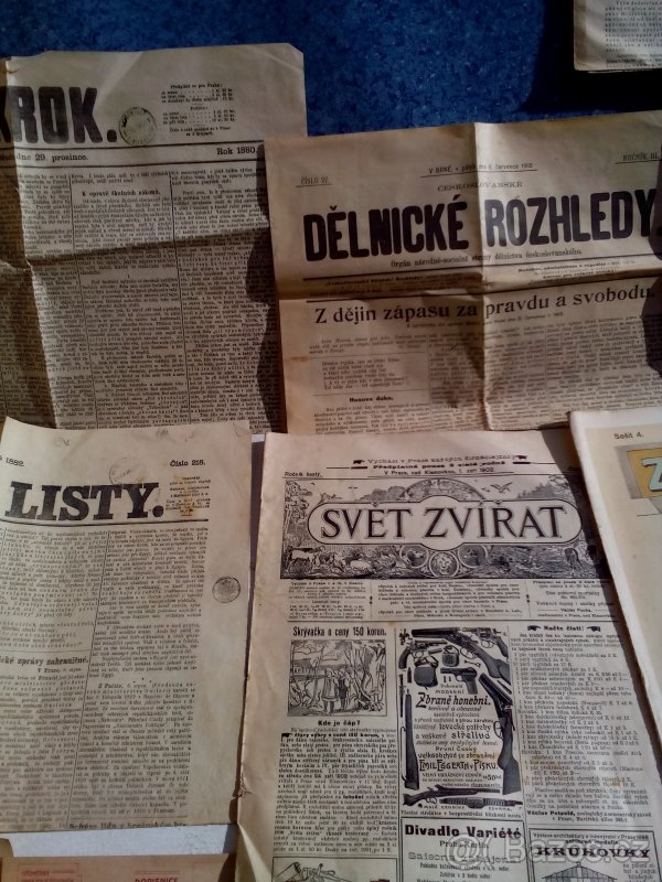 Noviny a časopisy kolem r. 1890 - 2
