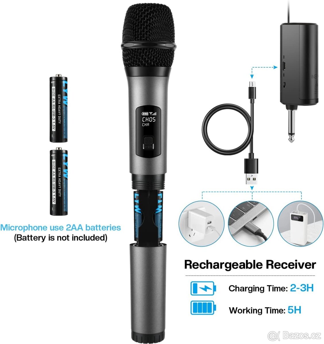 set bezdrátových mikrofonu Tonor TW320, - 2