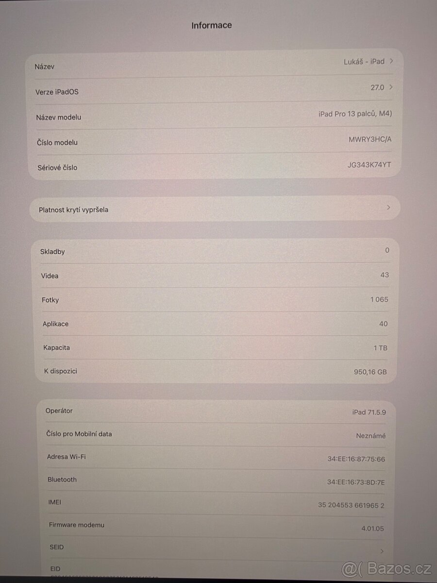 iPad Pro 13" (M4) 1TB Cellular s nanotex + key + Pencil - 2