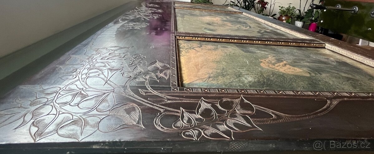 Secesní obrazový panel – triptych kolem roku 1900 - 2