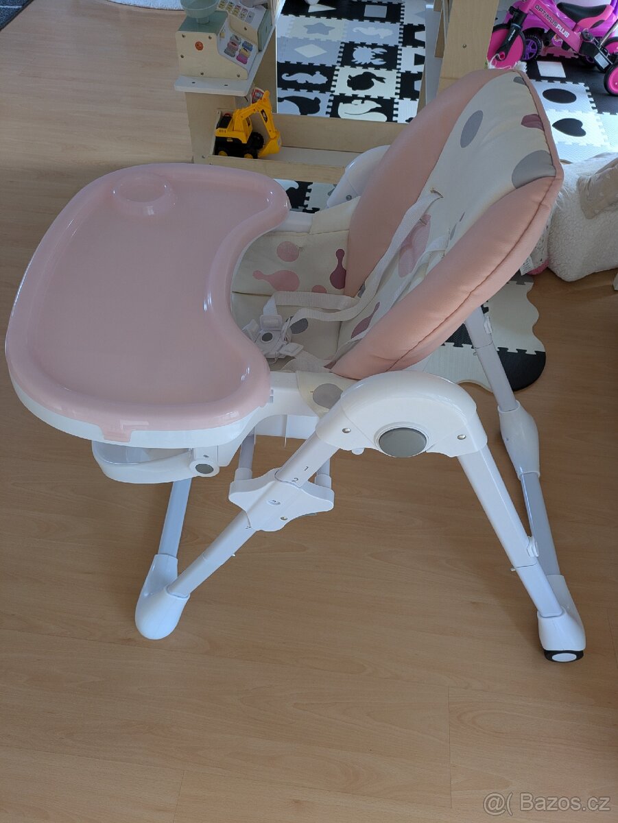 Jídelní židlička zn. Kinderkraft růžová - 2