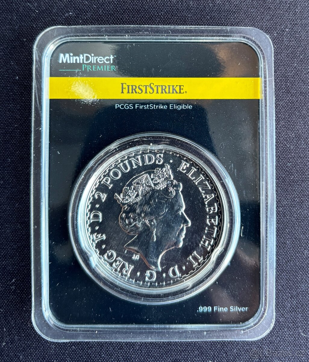 Stříbrná 1oz mince Britannia 2023 APMEX - PCGS - 2