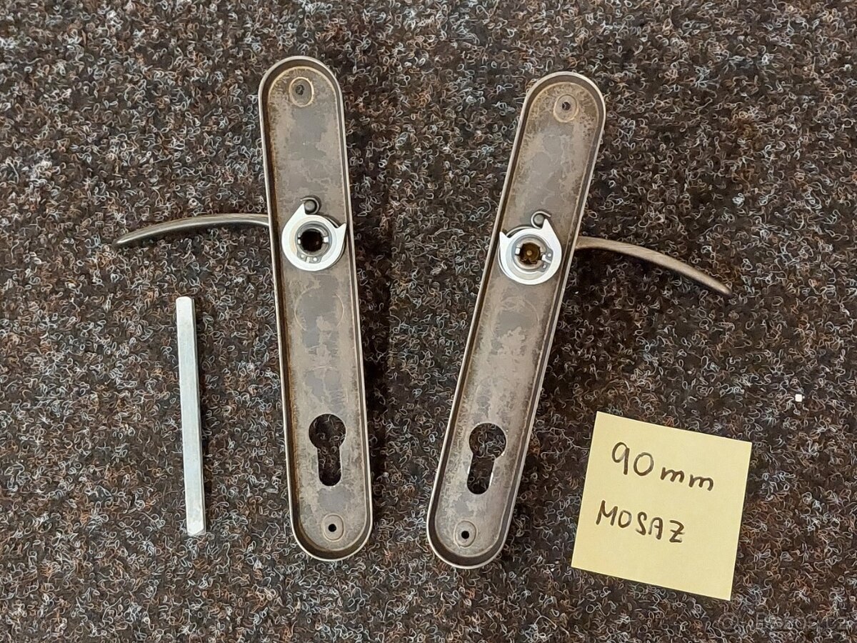 Kvalitní mosazné dveřní kování 90mm nové - 2