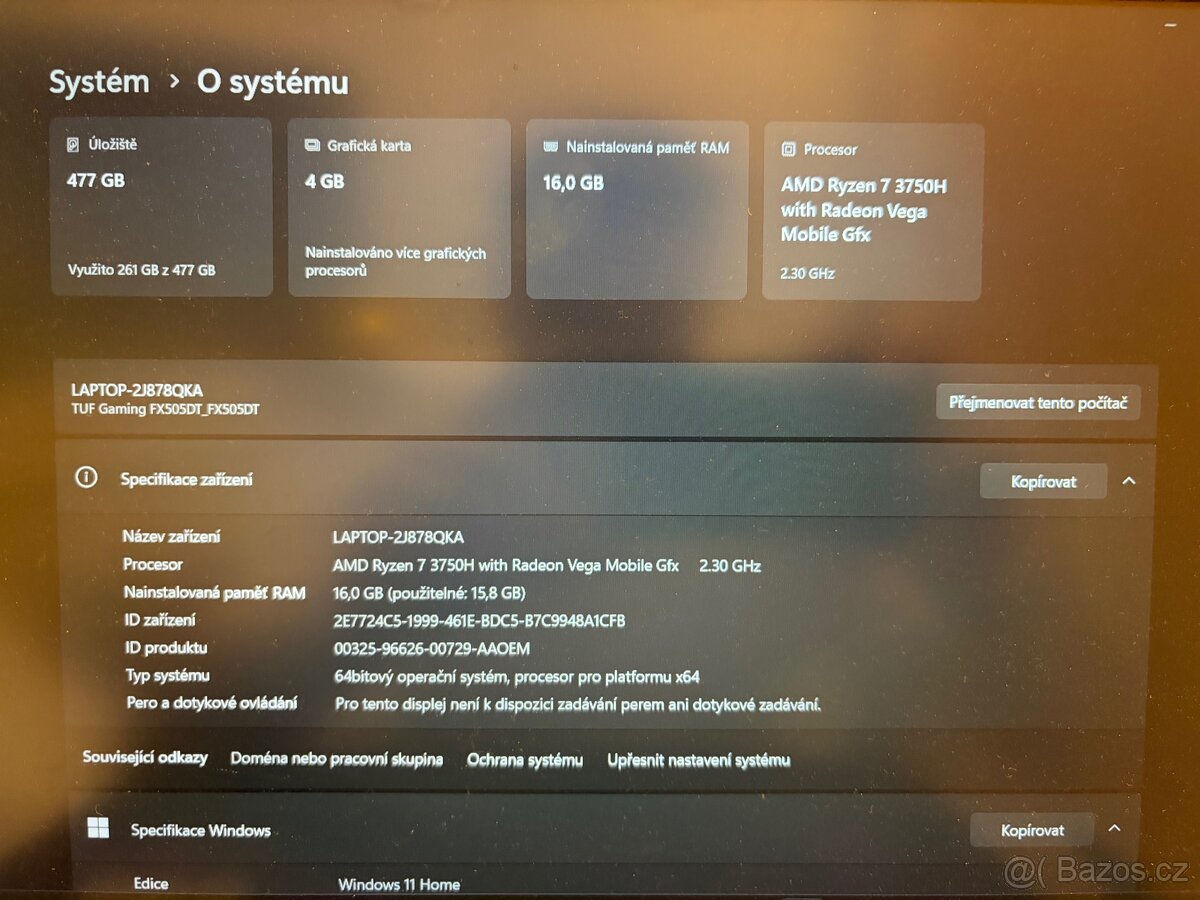 Herní notebook Asus TUF Gaming FX505DT - 2