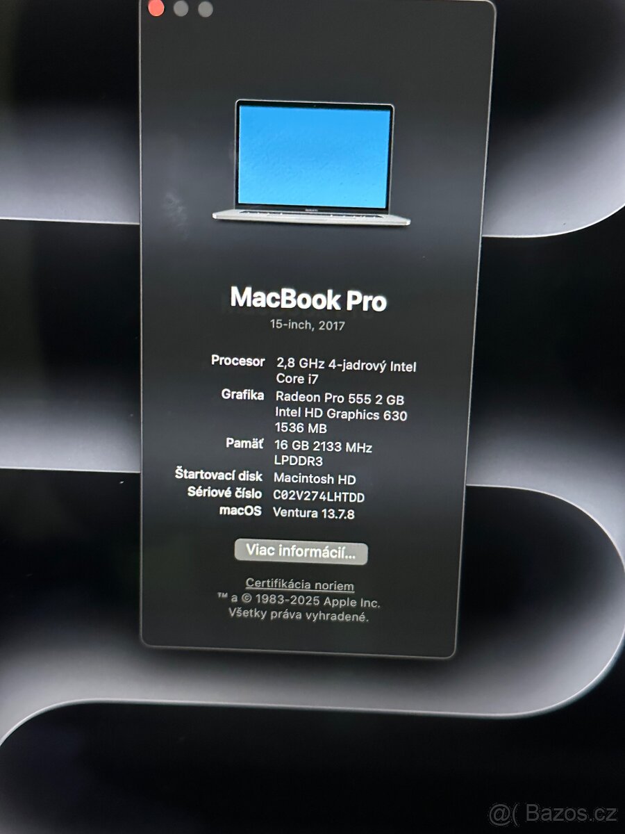 MacBook pro 2017 15inch - 2