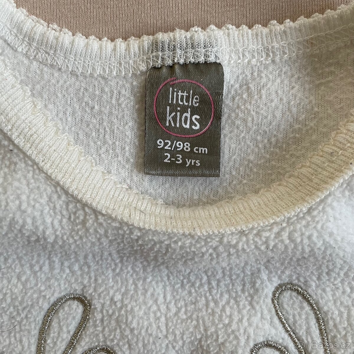 Bílá dívčí vánoční fleecová mikina se sobem vel. 92/98 - 2