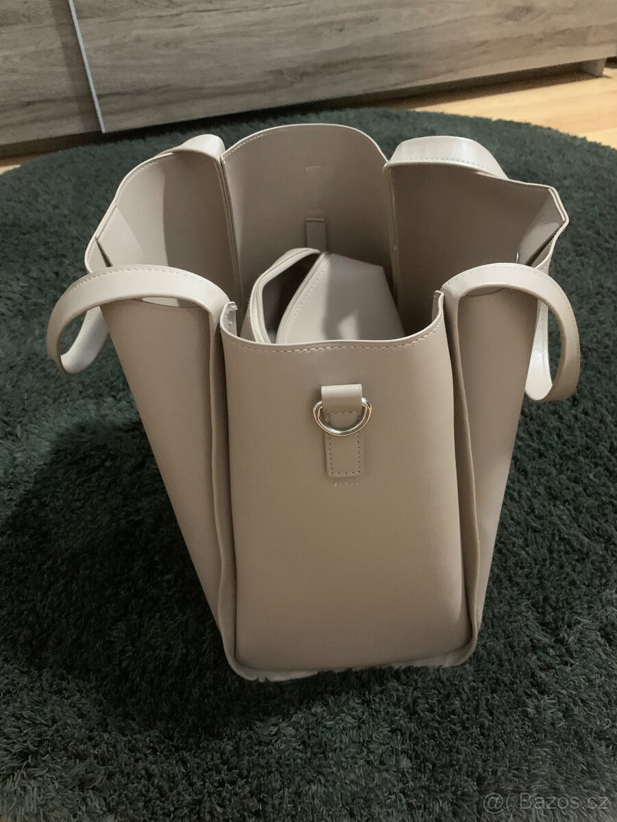 Kabelka béžová shoper - 2