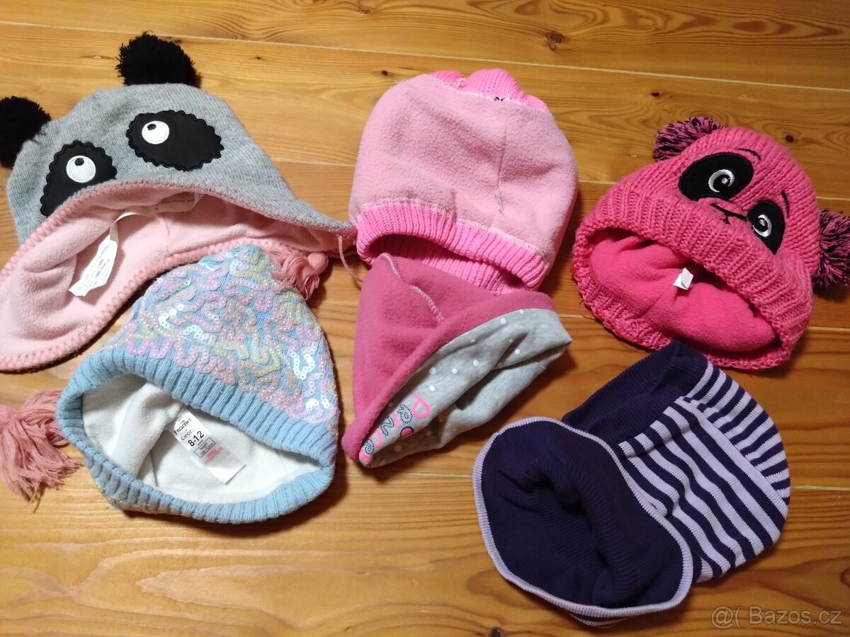 Dětské čepice zateplené 3-12 let - 2