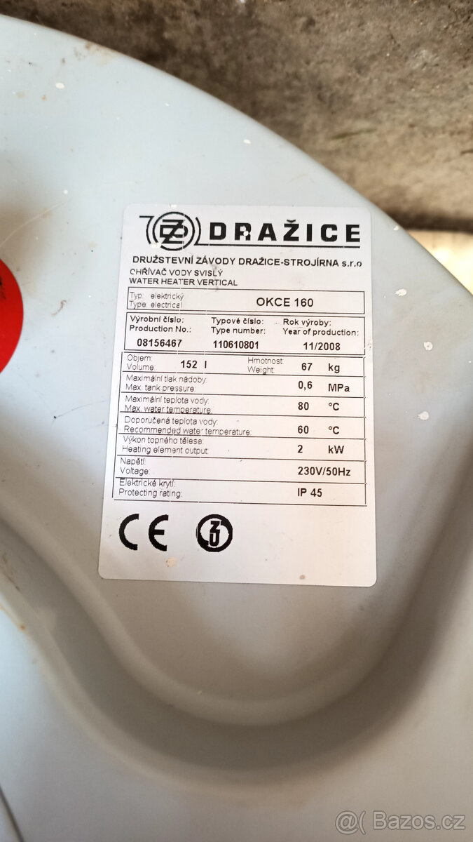 BOJLER 152L - Dražice - 2