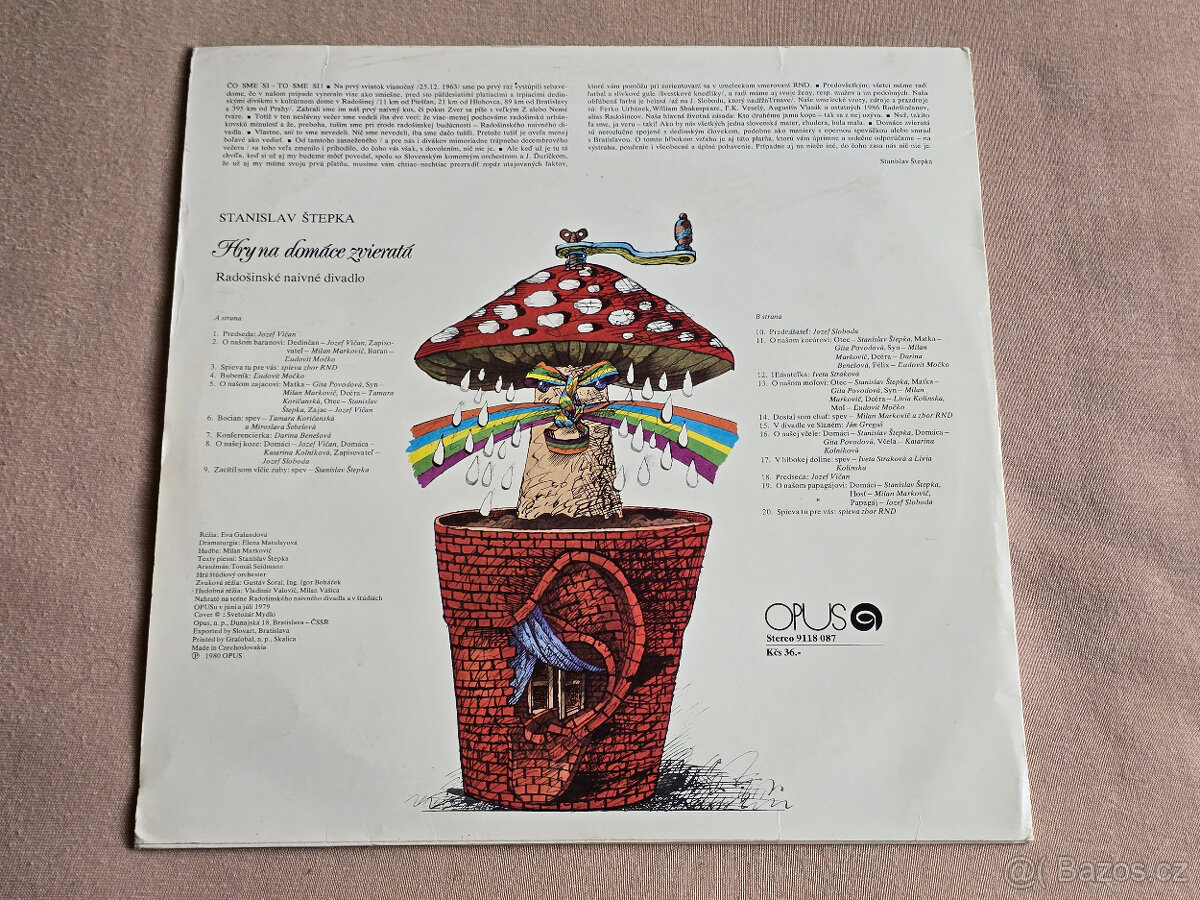 LP Radošinské naivné divadlo - HRY NA DOMÁCE ZVIERATÁ (1980) - 2