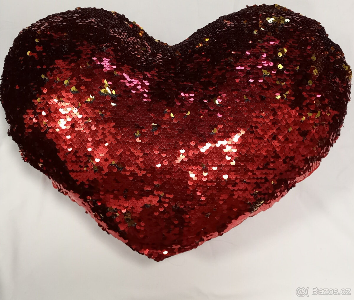 Nový velký flitr polštář srdce - 2