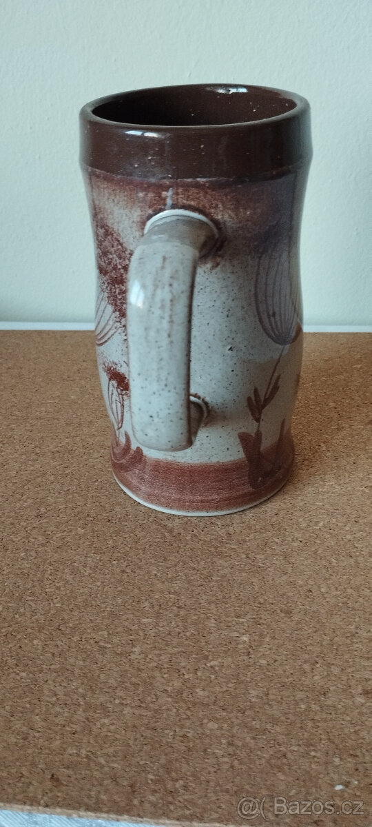 retro keramický korbel, 0,6 litru - 2