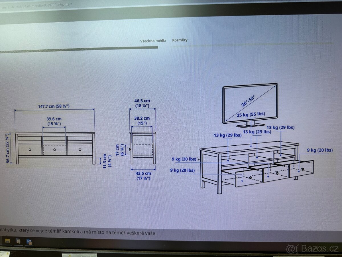 Moderní tv komoda v bílé barvě - 2