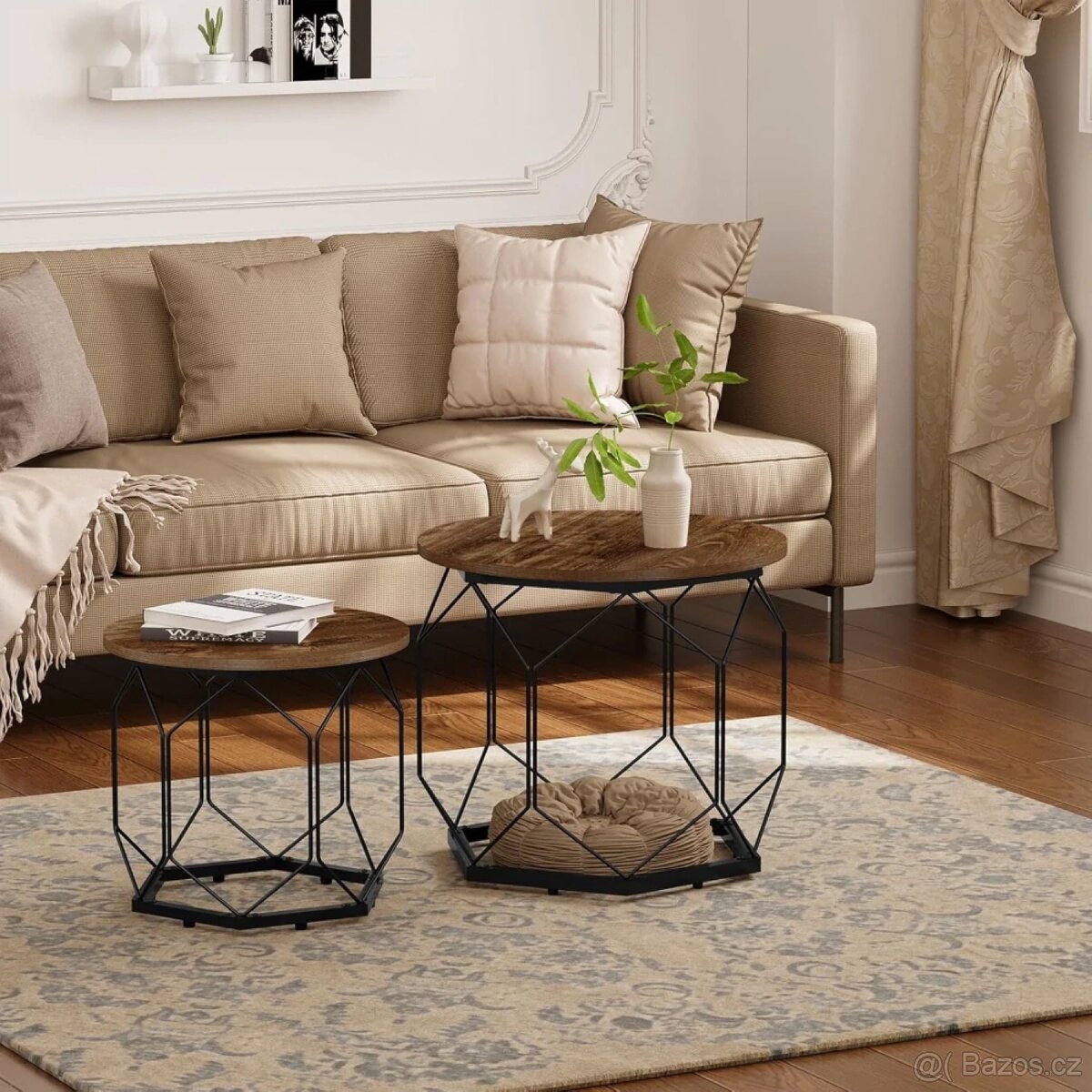 WOLTU BTS05hov Sada 2 odkládacích stolků - 2