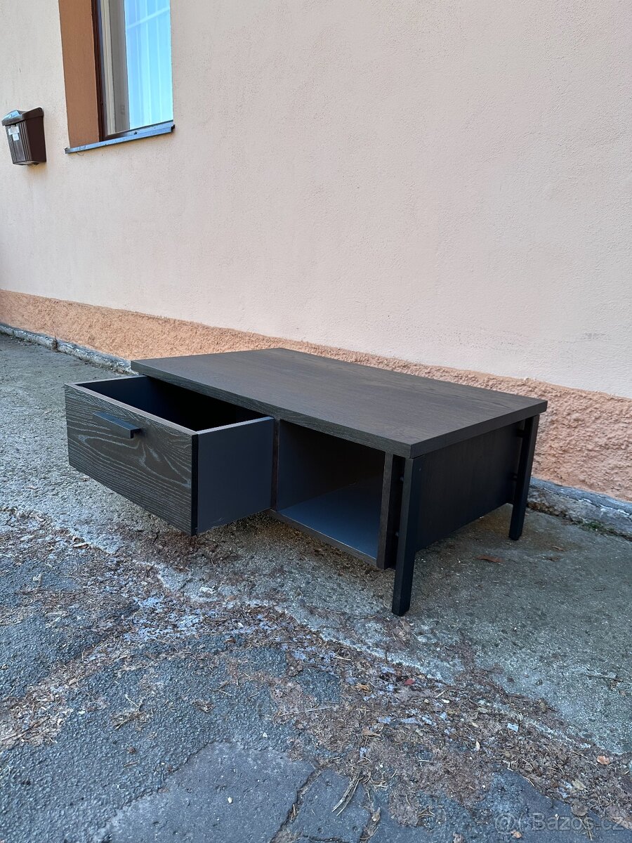 Konferenční stolek Morala Onyx – masivní dub, kov - 2