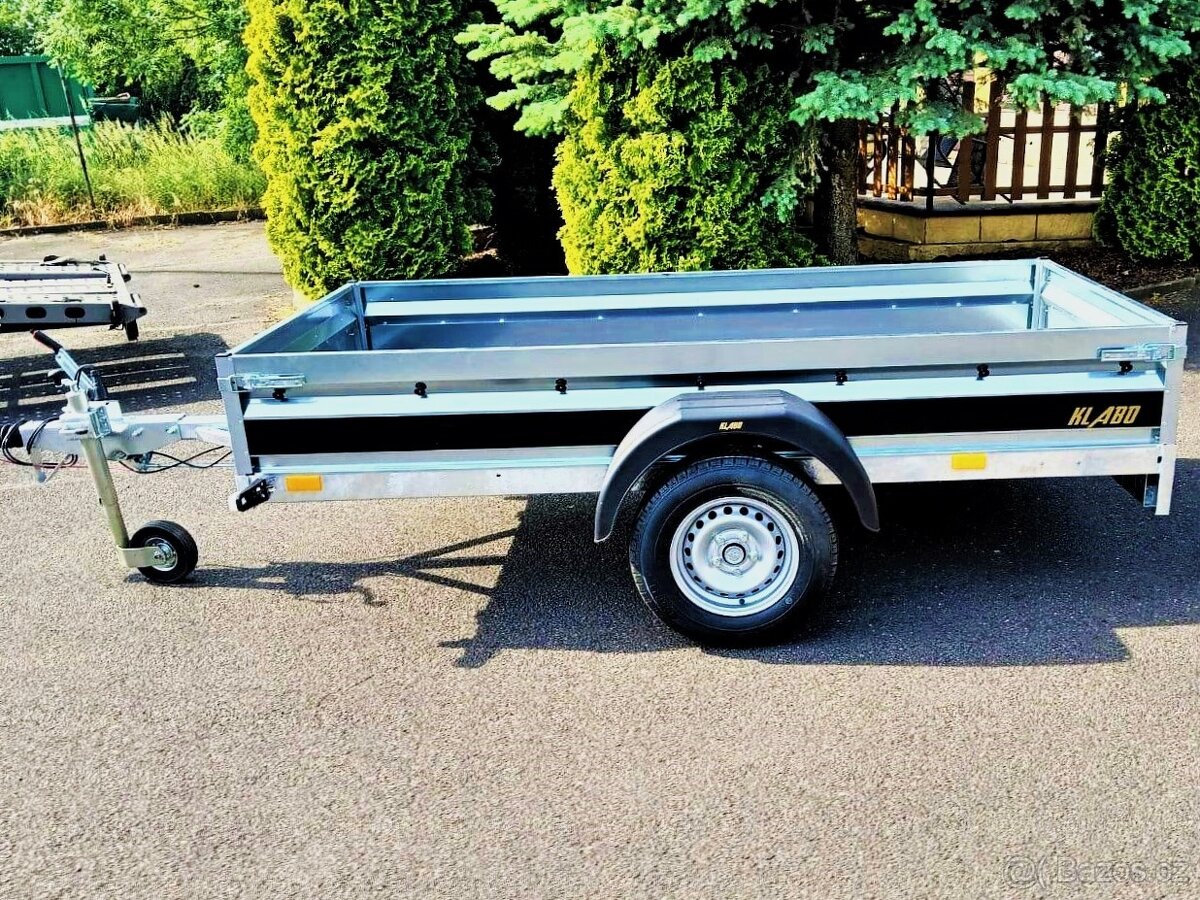 Brzděný přívěsný vozík 1300Kg, 2,65m x 1,30m, svařovaný rám - 2