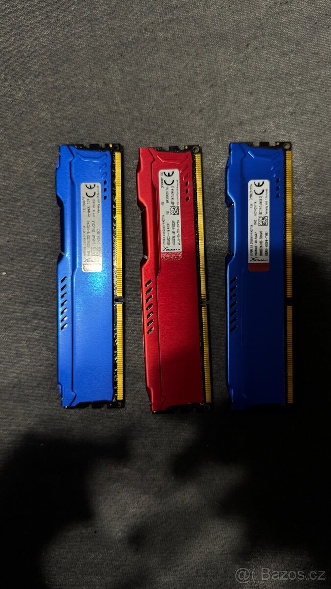 RAM HyperX Fury DDR3 – 3× modul (funkční, dobrý stav) - 2