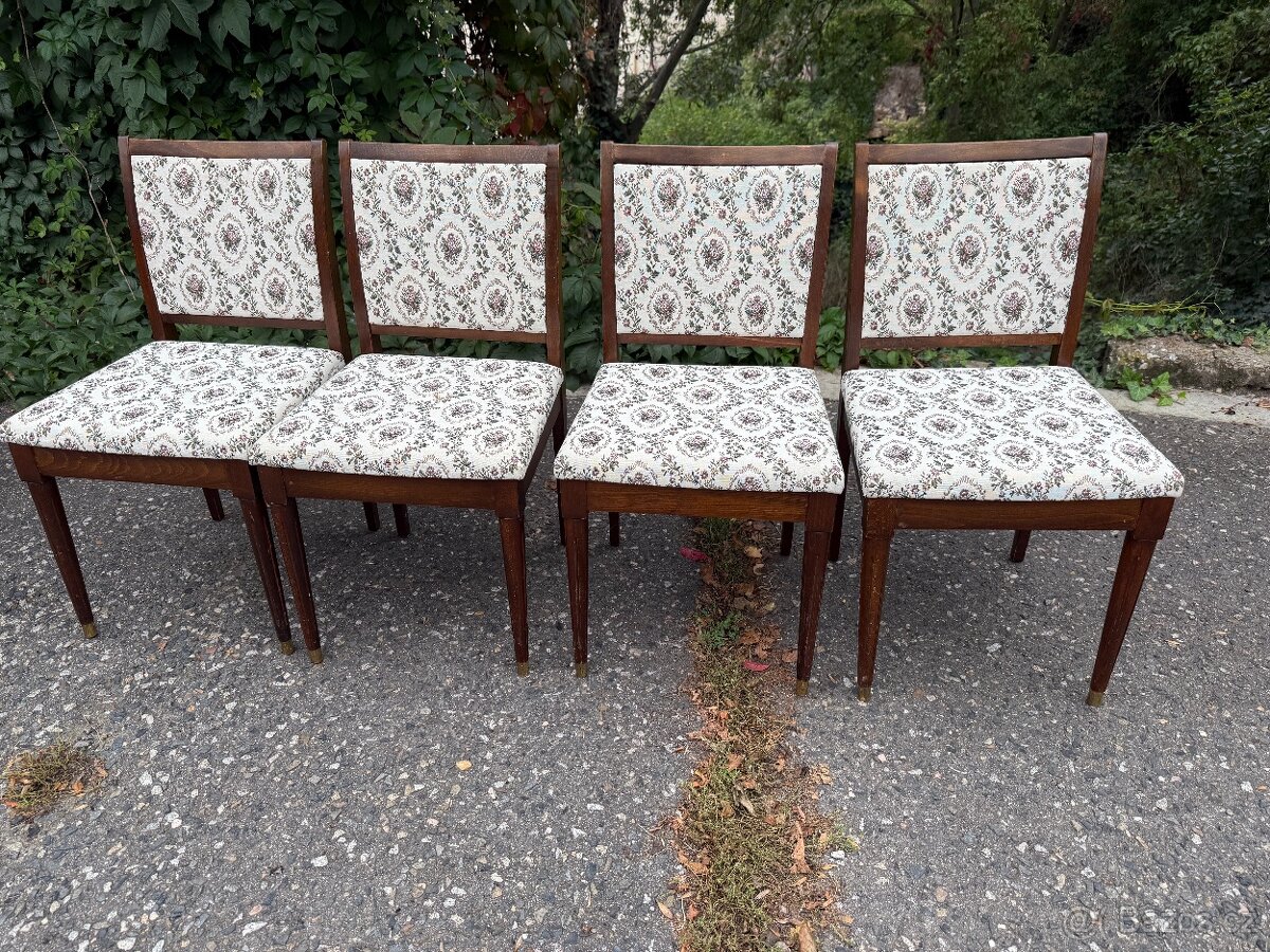 Starožitný Set nábytku - Jídelní stůl + židle - 2