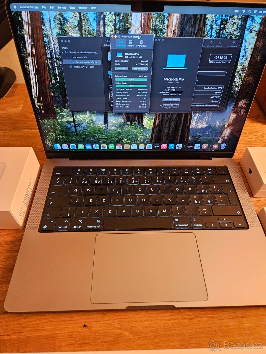 MacBook Pro M2 Pro 14” 2023 16/512GB - Nová Baterie a příslu - 2