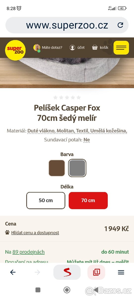 Pelíšek CASPER FOX 70cm - 2