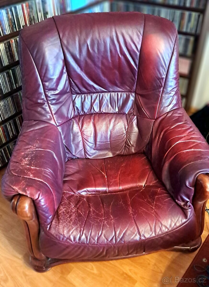 Kožená sedací souprava 3 + 1 + 1 - 2