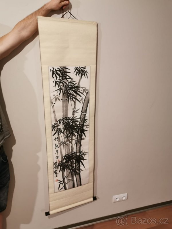 Obraz - prodam 2 cinske rolovane obrazy/svitky s kaligrafii - 2