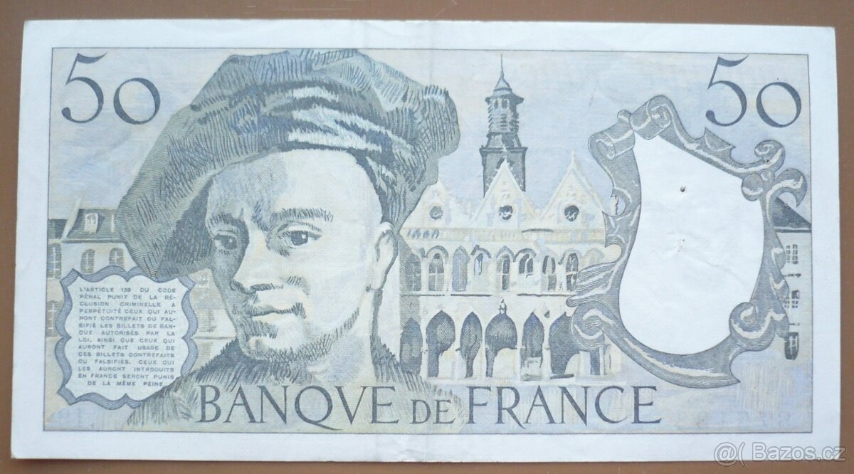 Bankovka, Francie, 50 francs ročník 1980 - 2