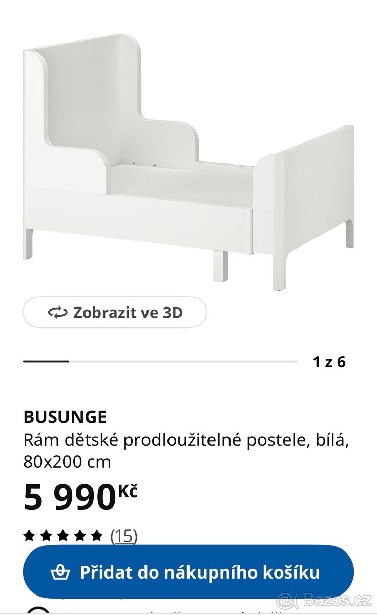 Dětská rostoucí postel z IKEA, bíla - 2