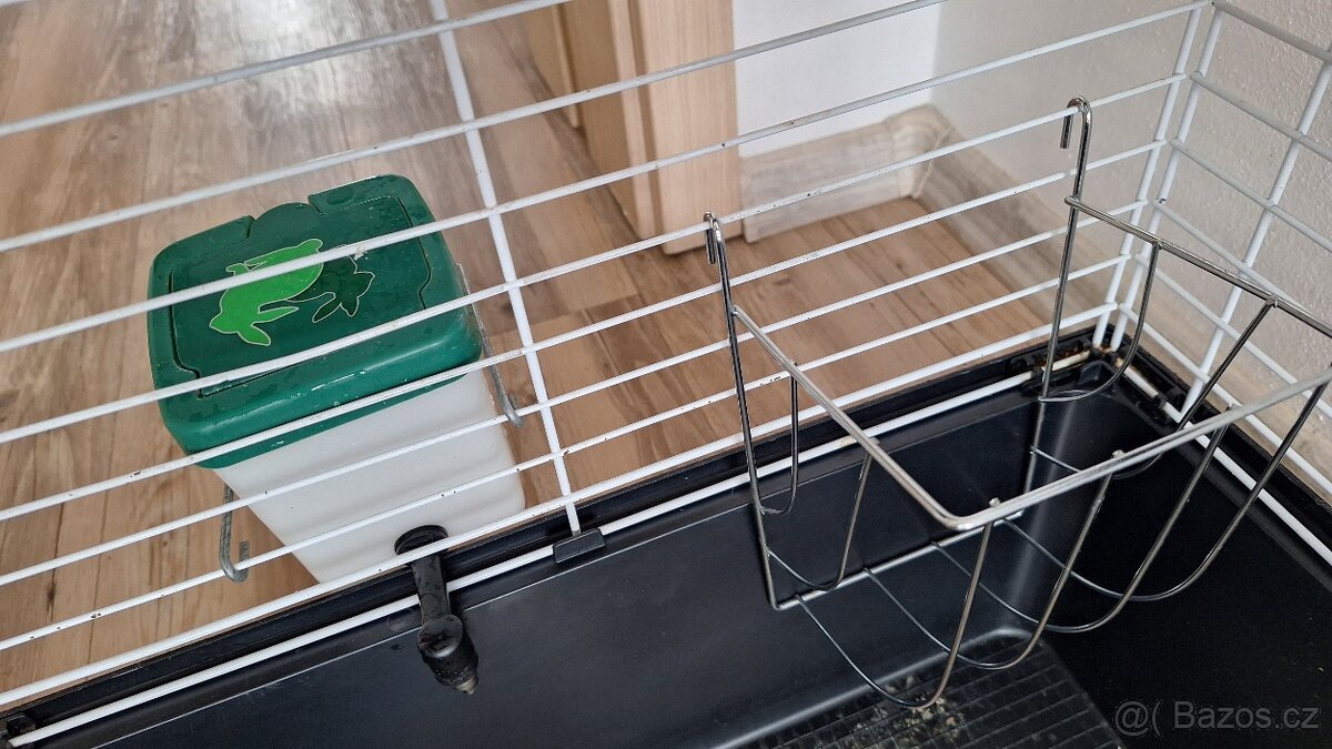 Klec pro morče + pítko+jedlička na seno+ kapsička - 2